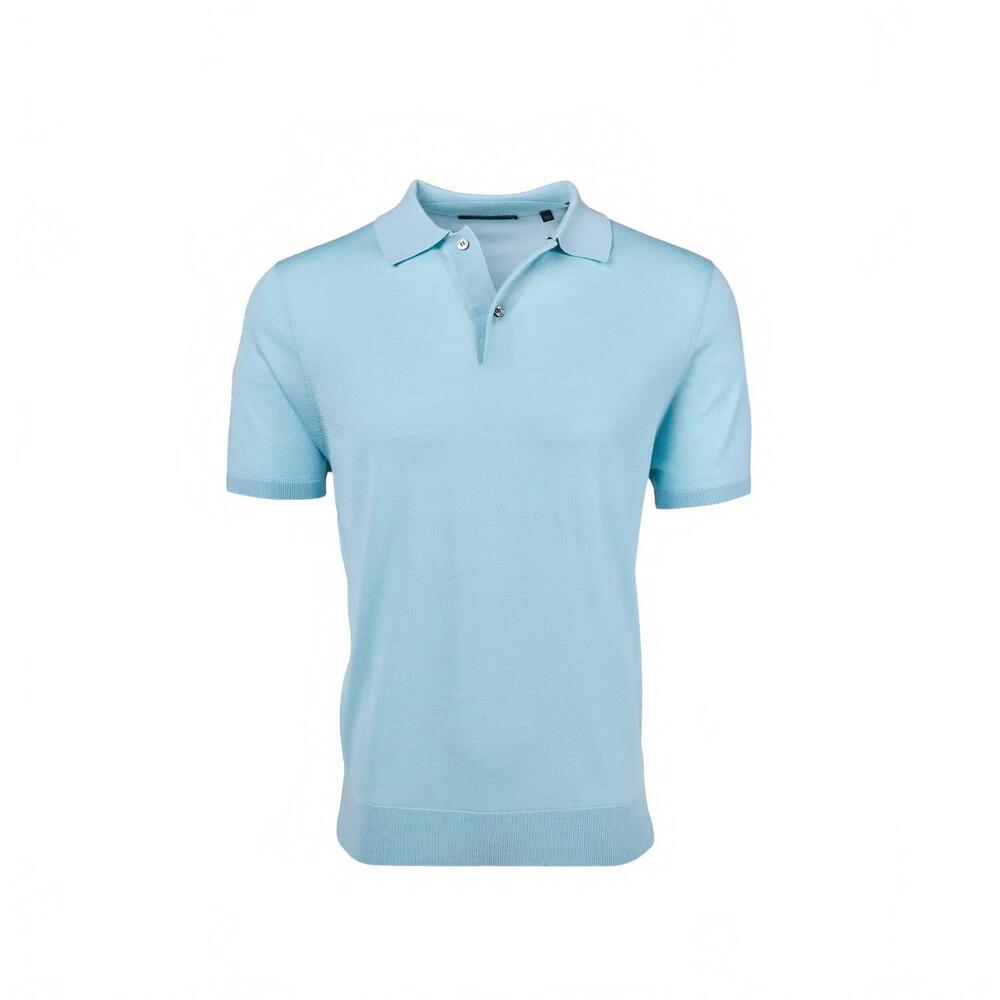 NEW GREYSON CLOTHIERS men's saratoga short sleeve sweater polo in topaz